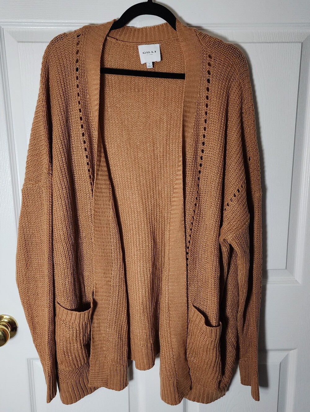 Gilli Womens Knit Boho Style Oversized Cardigan With Pockets Size Small